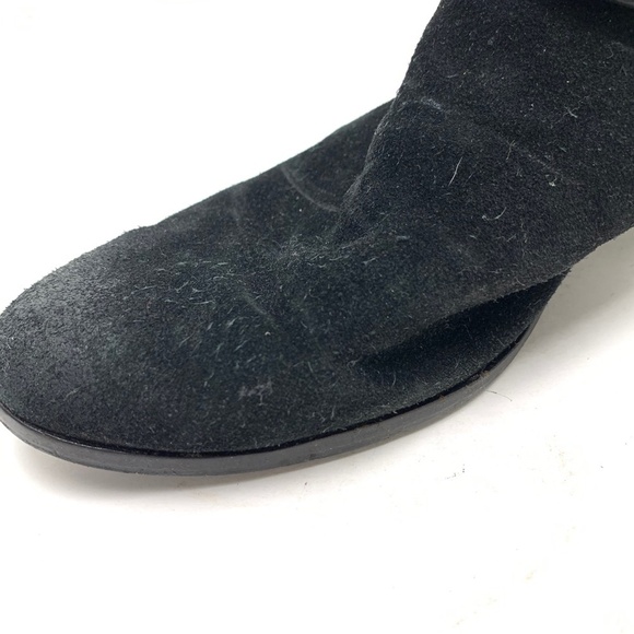 MICHAEL KORS Genuine Leather Black Suede Ankle Booties Shoes Block Heels sz 9.5 - Picture 7 of 16